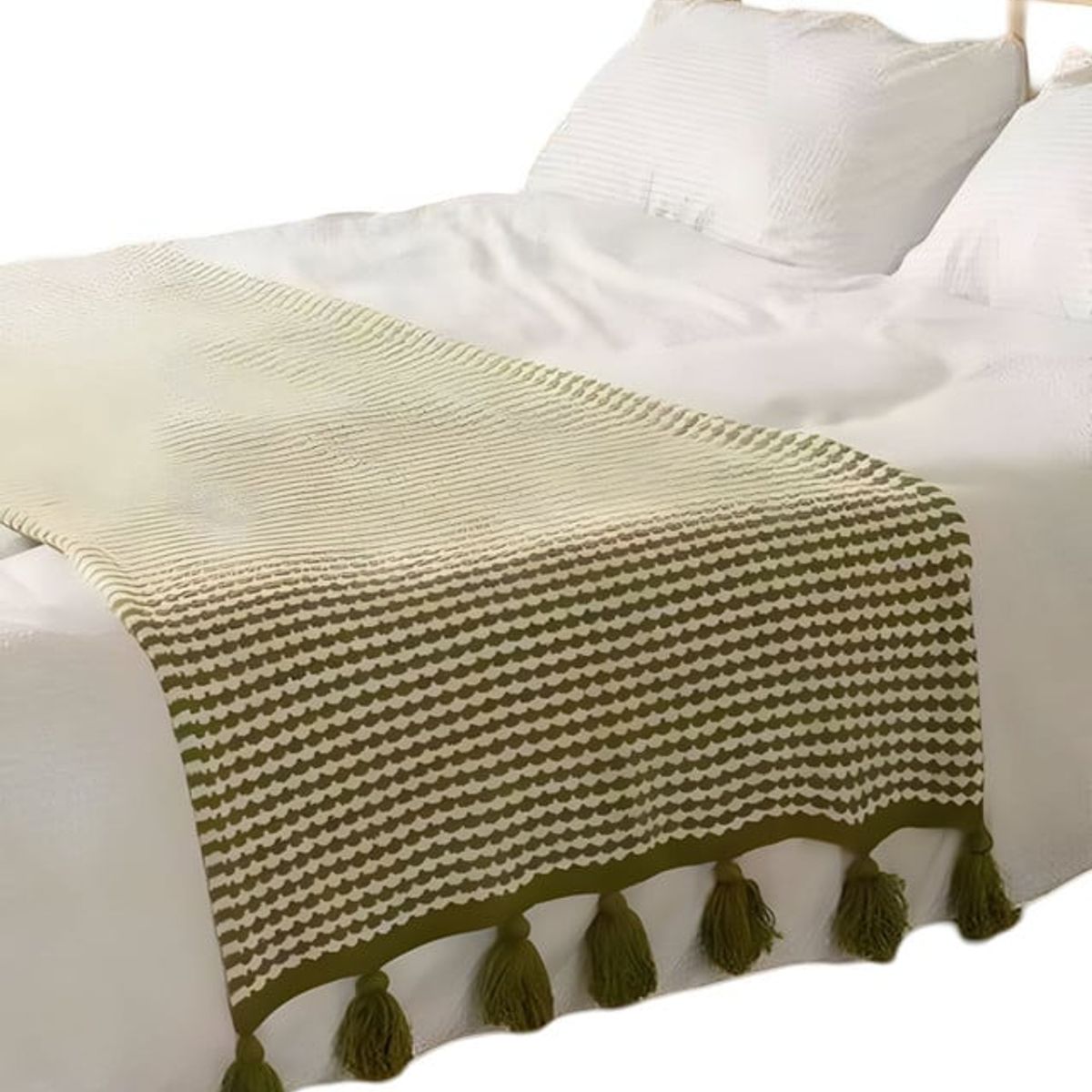 GENERICO - MANTA O PIECERA CON POMPONES