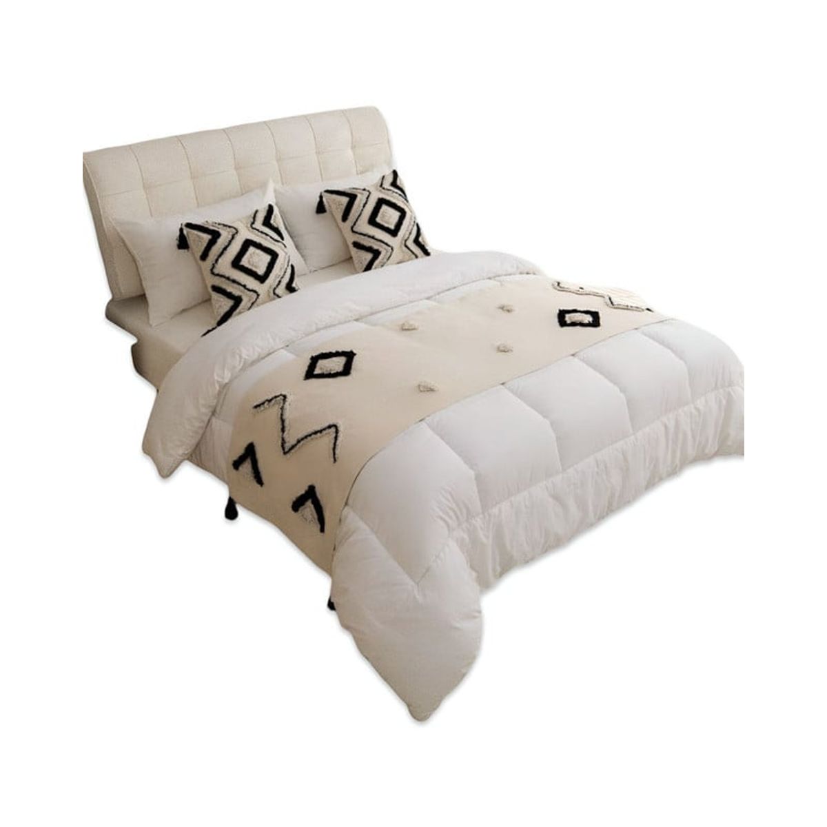 GENERICO - JUEGO DE PIECERA MAS FUNDAS DE COJINES ESTILO BOHO