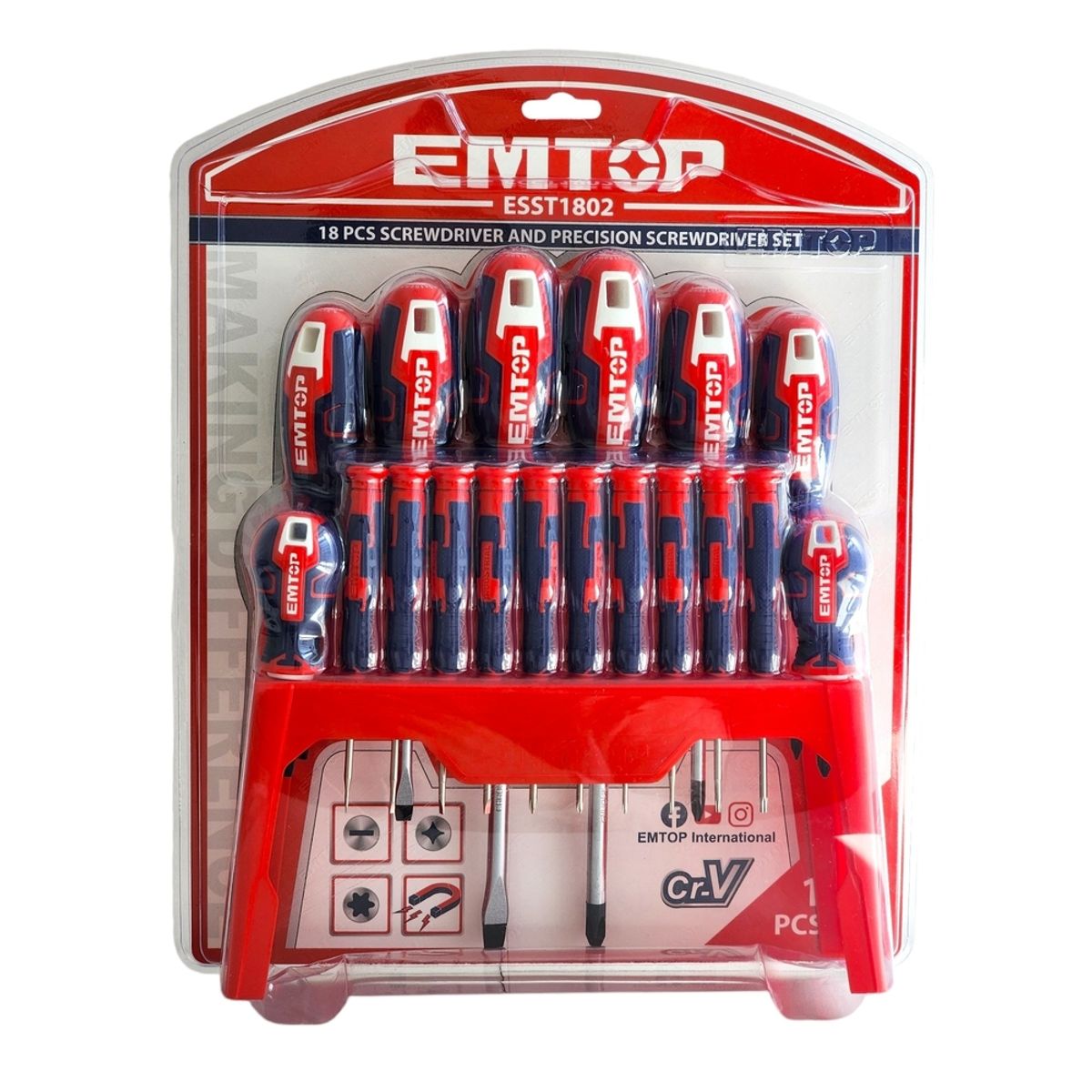 EMTOP - Pack 18 Destornilladores ESST1802 EMTOP