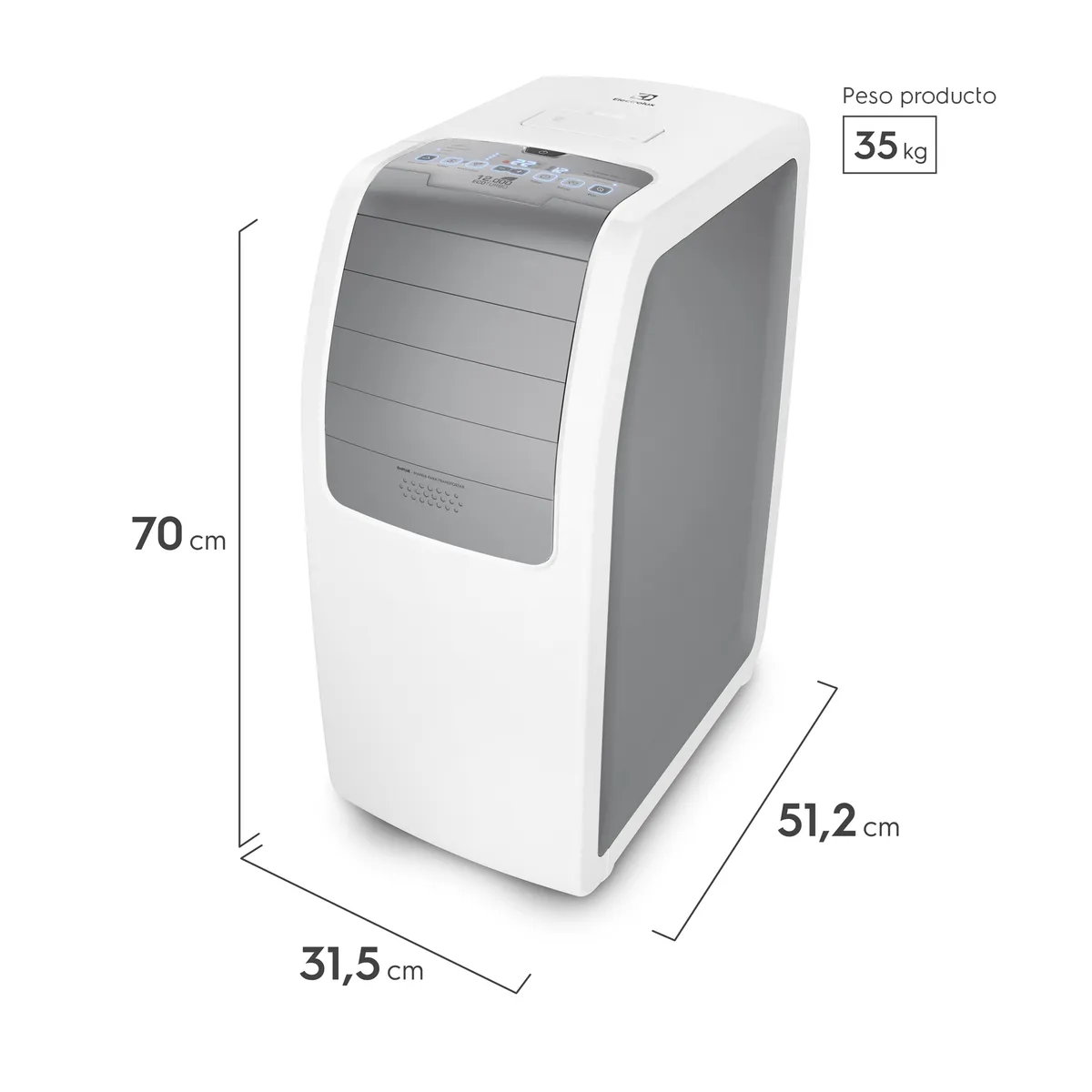 ELECTROLUX - Aire Acondicionado Portátil Electrolux 12.000 BTUs Frío/Calor Modo Turbo