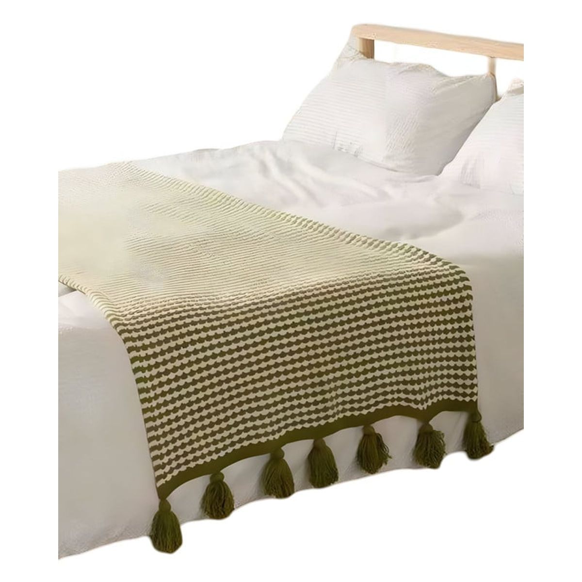 GENERICO - MANTA O PIECERA CON POMPONES