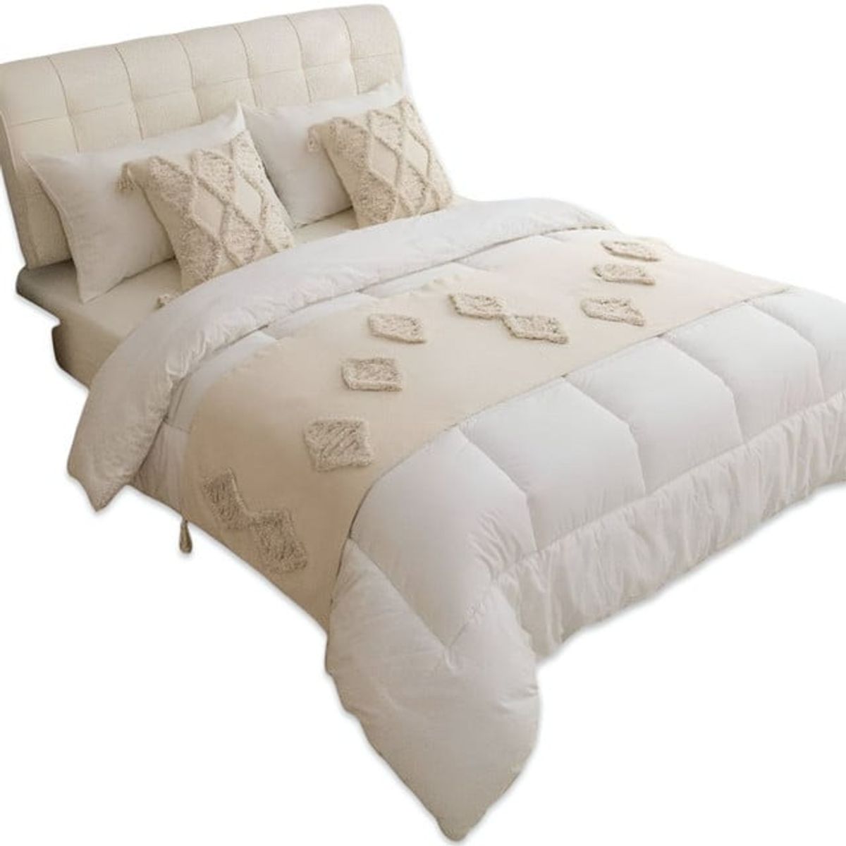 GENERICO - JUEGO DE PIECERA MAS FUNDAS DE COJINES ESTILO BOHO