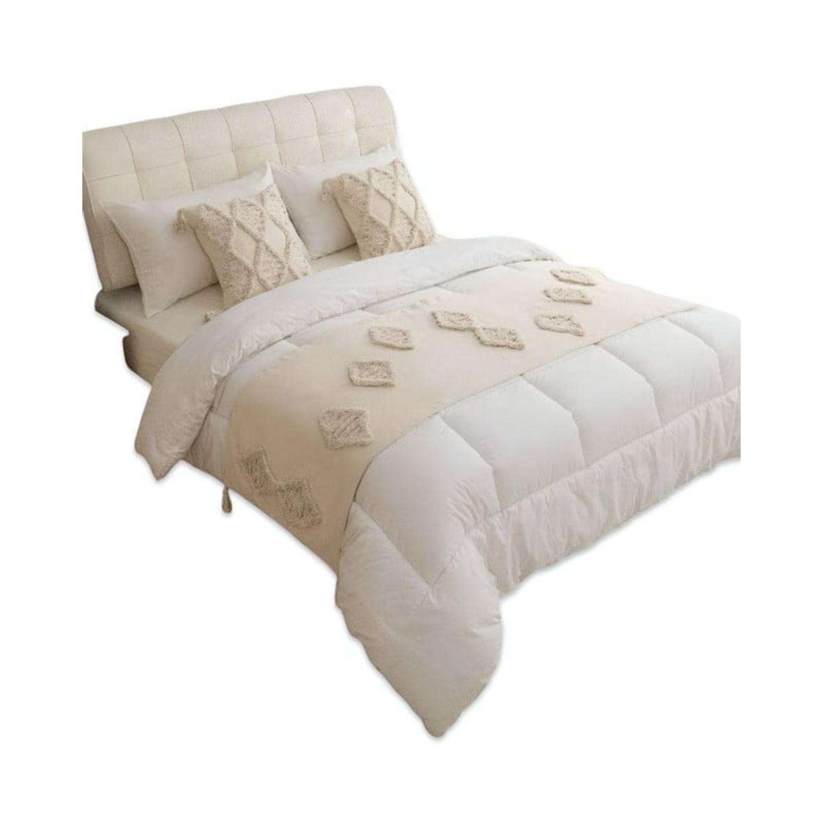 GENERICO - JUEGO DE PIECERA MAS FUNDAS DE COJINES ESTILO BOHO