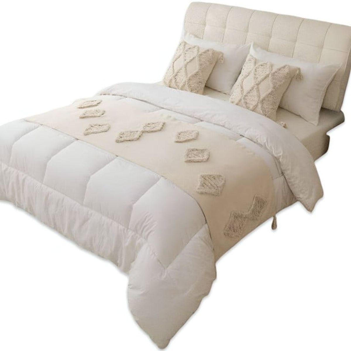 GENERICO - JUEGO DE PIECERA MAS FUNDAS DE COJINES ESTILO BOHO