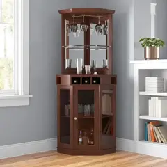 MSA MUEBLES SANTA ANA - Vitrina Esquinero Dark Brown