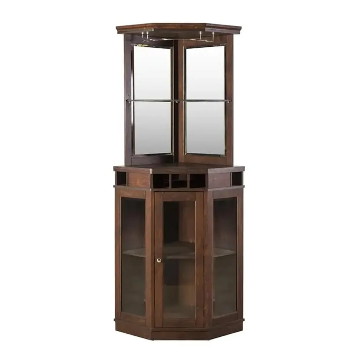 MSA MUEBLES SANTA ANA - Vitrina Esquinero Dark Brown