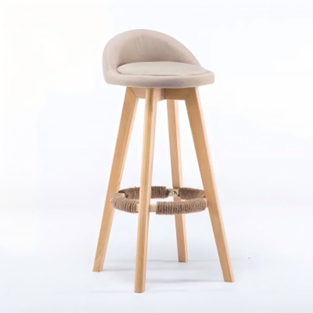 GENERICO - Pack 2 Silla Piso Bar Taburete Respaldo Color Beige