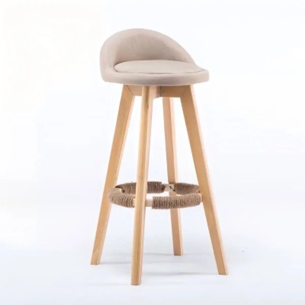 GENERICO - Pack 2 Silla Piso Bar Taburete Respaldo Color Beige