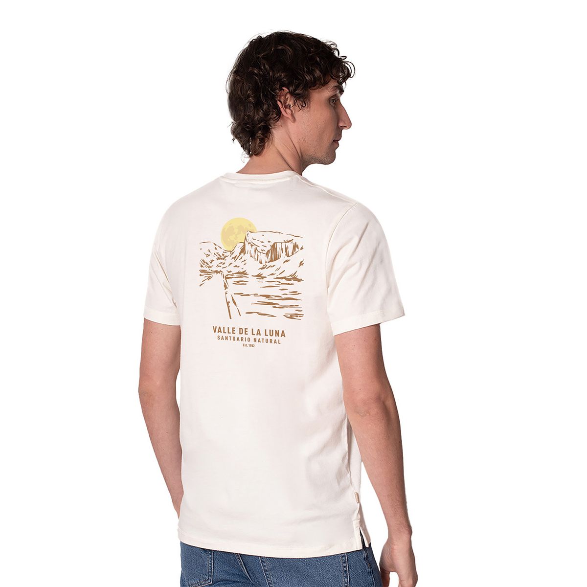 LENGA - Polera Hombre Algodón Orgánico Valle De La Luna protección UV Lenga