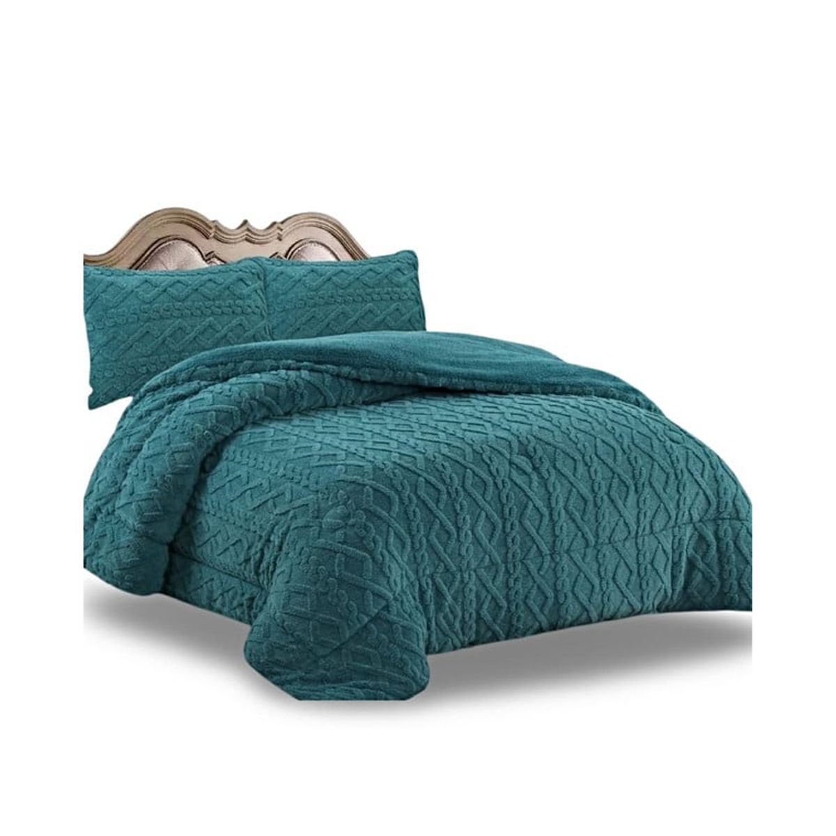 GENERICO - CUBRECAMA CHIPORRO TRENZADO 2 PLAZAS VERDE