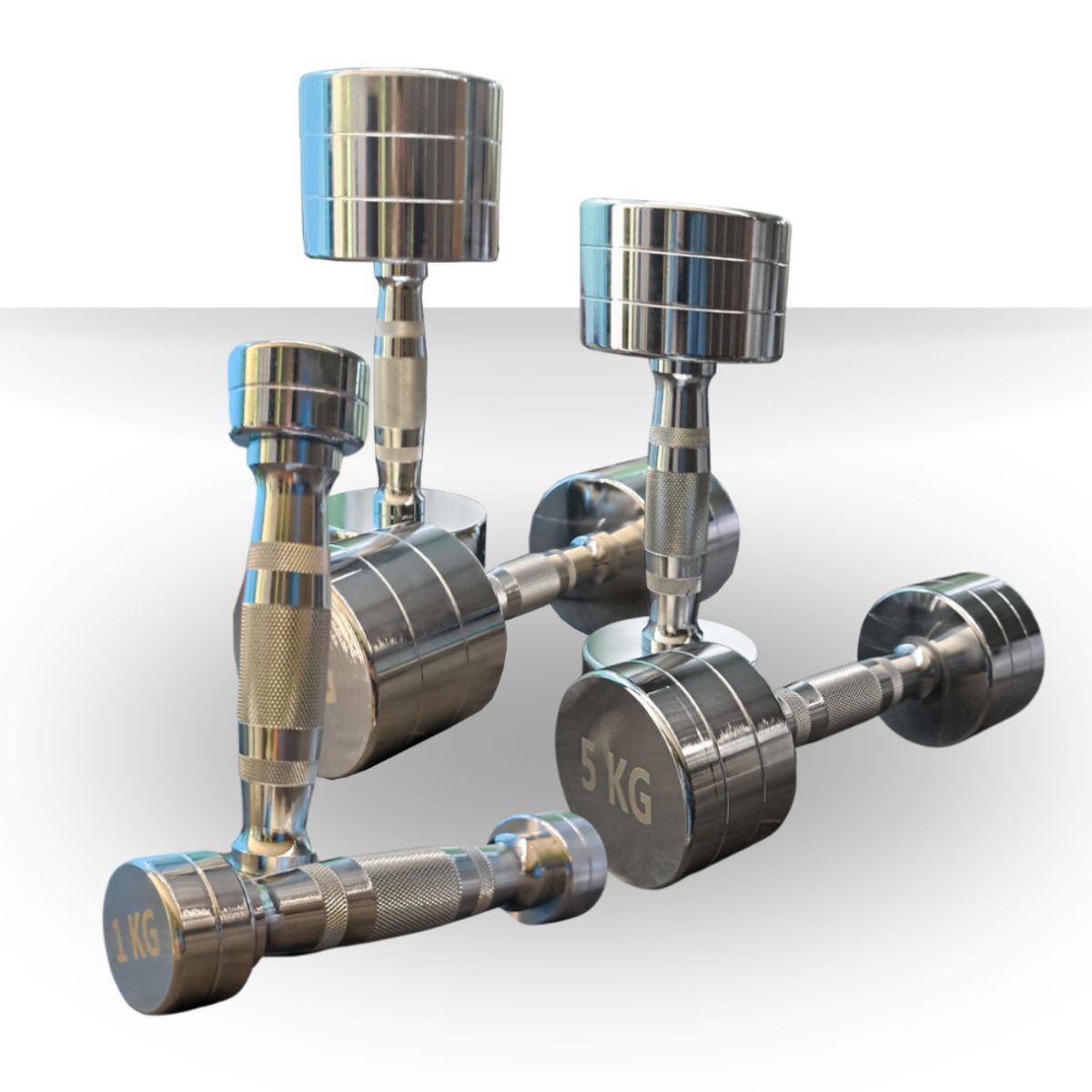 GENERICO - Mancuernas Metálicas Cromadas Par 5 Kg