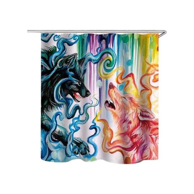 GENERICO - CORTINA DE BAÑO MAS FORRO DE DUCHA IMPERMEABLE