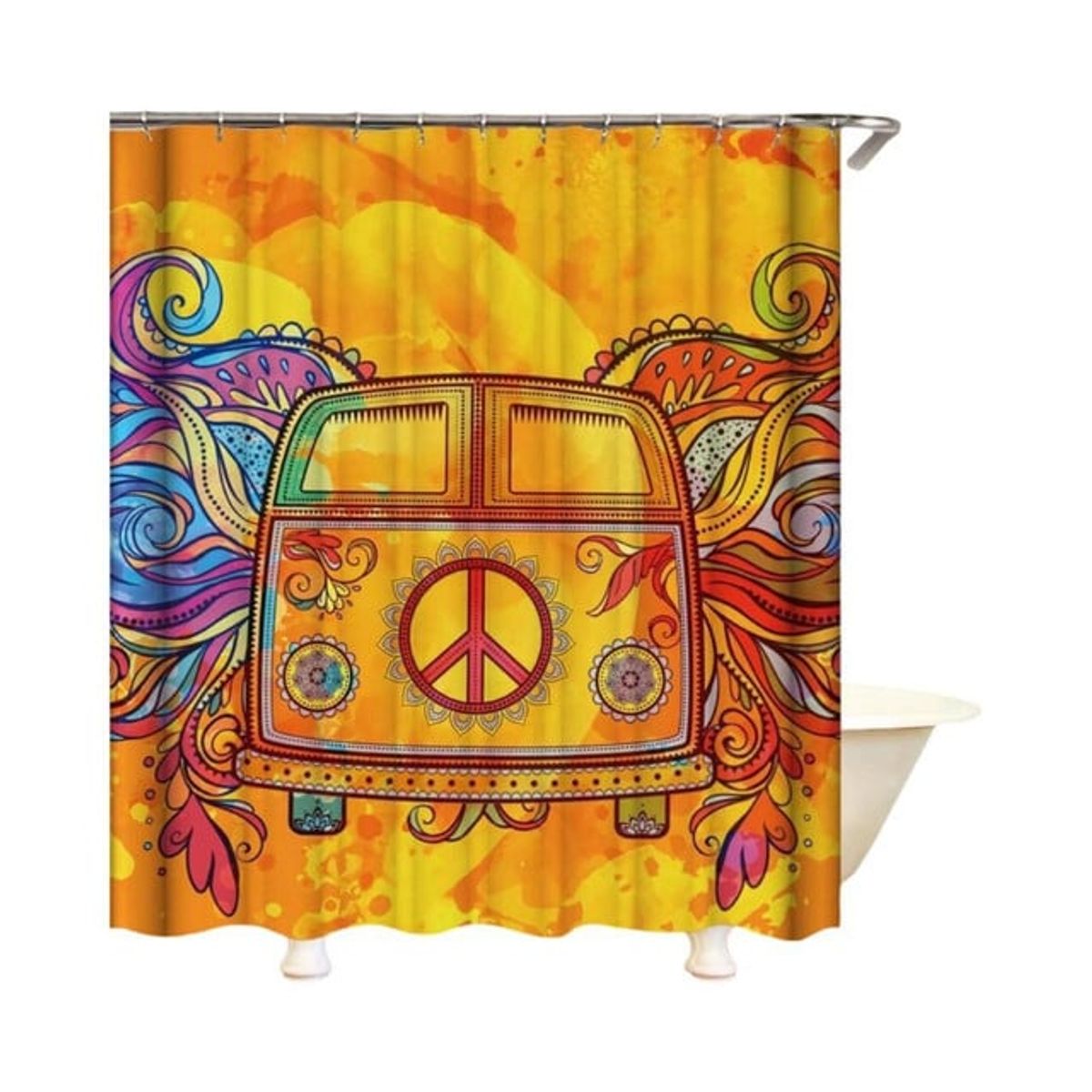 GENERICO - CORTINA DE BAÑO MAS FORRO DE DUCHA IMPERMEABLE