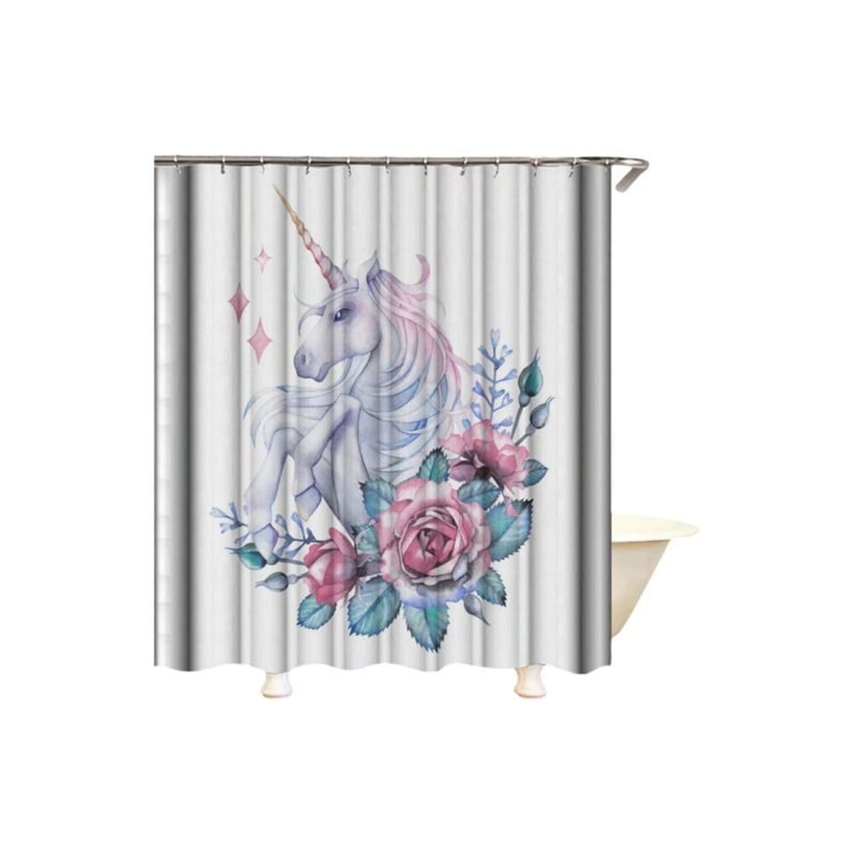 GENERICO - CORTINA DE BAÑO MAS FORRO DE DUCHA IMPERMEABLE