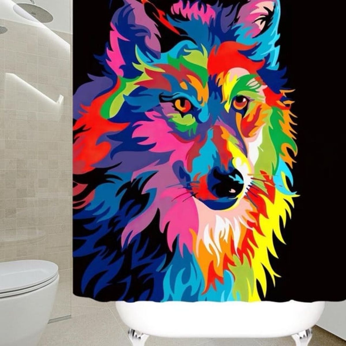 GENERICO - CORTINA DE BAÑO MAS FORRO DE DUCHA IMPERMEABLE