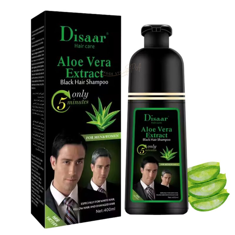 GENERICO - Shampoo Tinte Rápido Cubre Canas Negro Aloe Vera