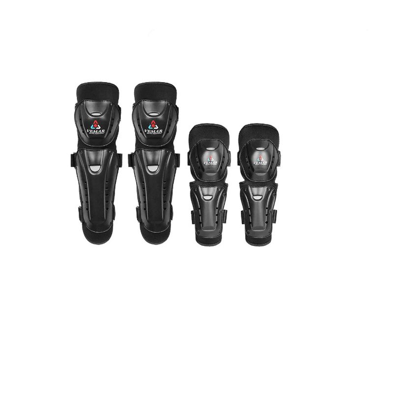GENERICO - Rodilleras Y Coderas Protectoras PAR Para Moto Ajustables