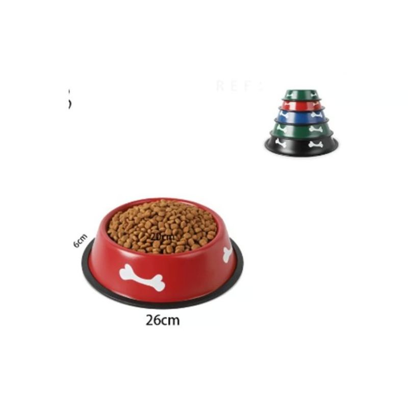 GENERICO - Plato Comedero Aluminio Para Mascotas 26cm