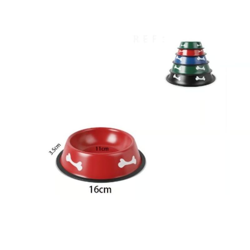 GENERICO - Plato Comedero Aluminio Colores Para Mascotas 16cm