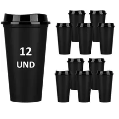 WAKESHOME - 12 Vasos Plasticos Para Mug Taza De Café 25oz