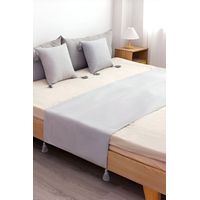 JUEGO DE PIECERA DE CAMA MAS 2 FUNDAS MODELO PLUSH GRIS