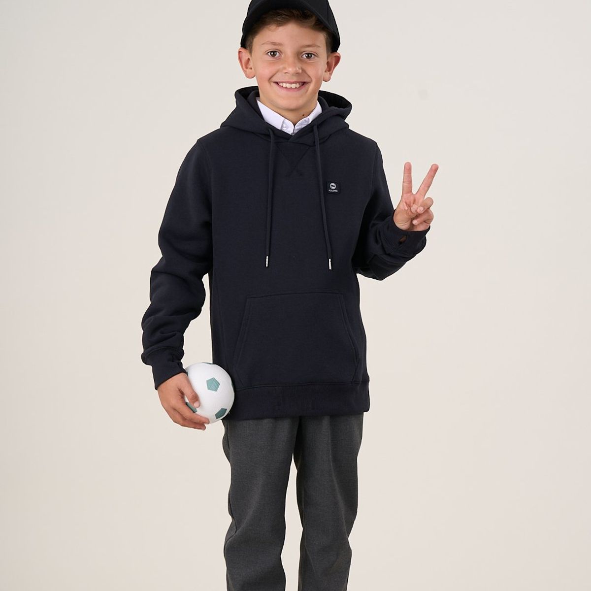 POLEMIC - Poleron escolar sin cierre y gorro 6 a 10 Polemic