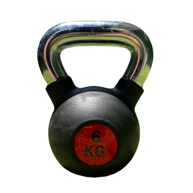 GENERICO - Pesas Rusas Kettlebell de Acero Recubiertas de Caucho 6 Kg