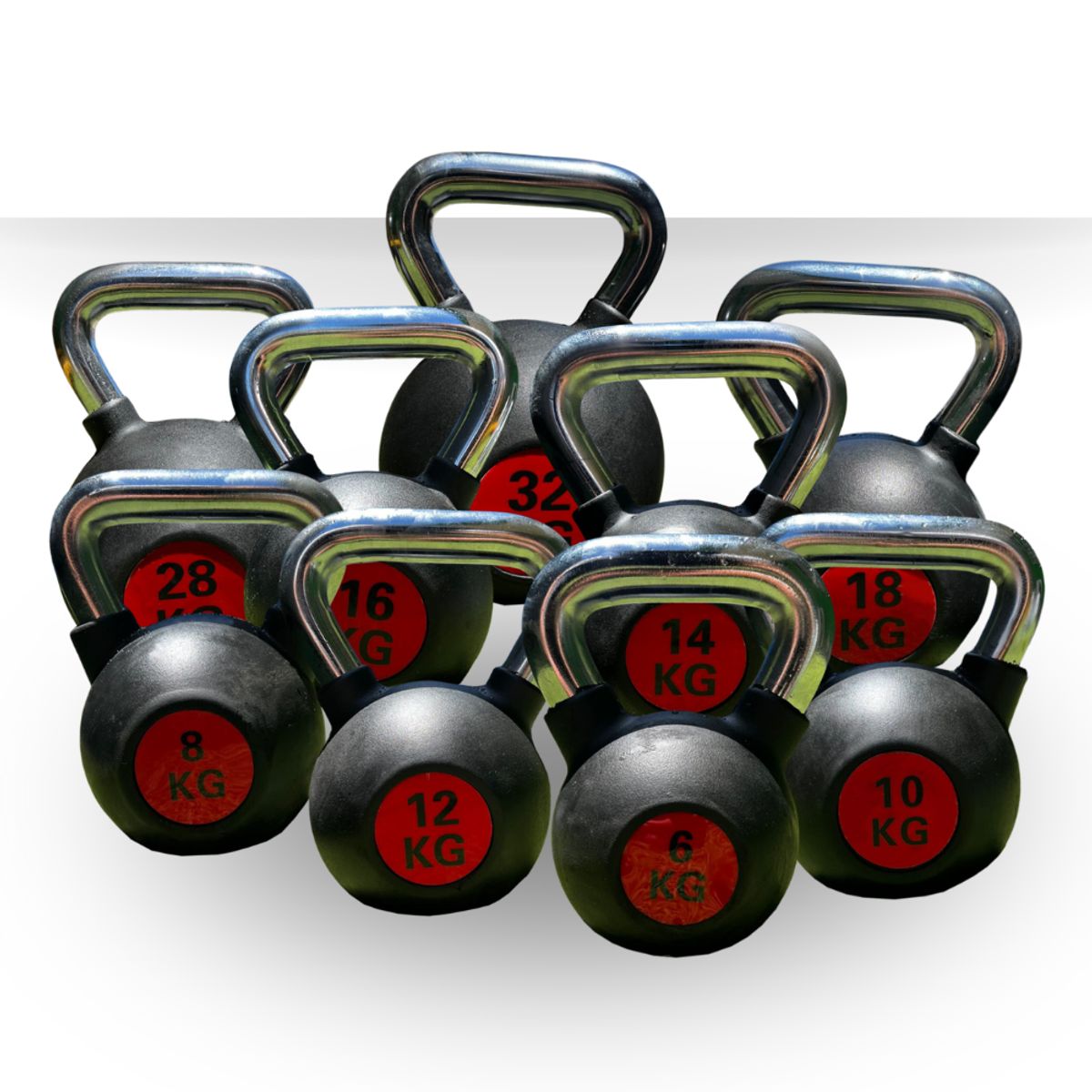 GENERICO - Pesas Rusas Kettlebell de Acero Recubiertas de Caucho 6 Kg