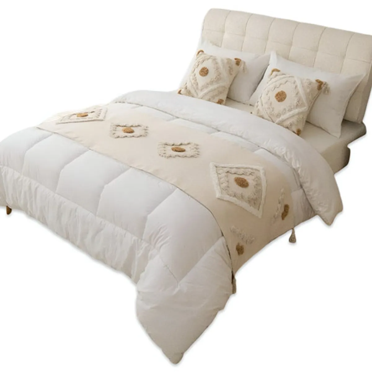 GENERICO - JUEGO DE PIECERA MAS FUNDAS DE COJINES ESTILO BOHO -B02…