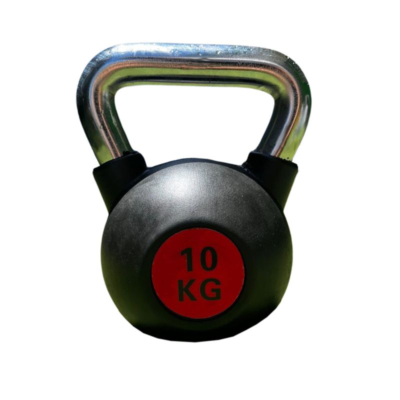 GENERICO - Pesas Rusas Kettlebell de Acero Recubiertas de Caucho 10 Kg
