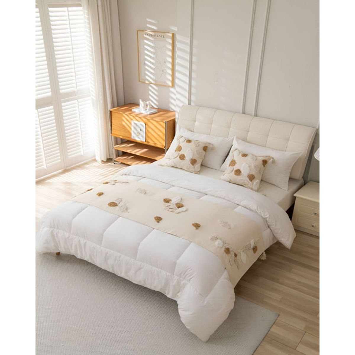 GENERICO - JUEGO DE PIECERA MAS FUNDAS DE COJINES ESTILO BOHO -B01