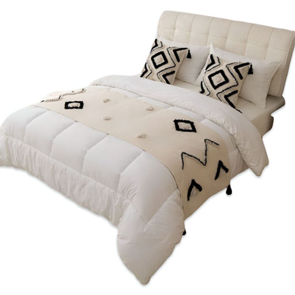 GENERICO - JUEGO DE PIECERA MAS FUNDAS DE COJINES ESTILO BOHO -B04