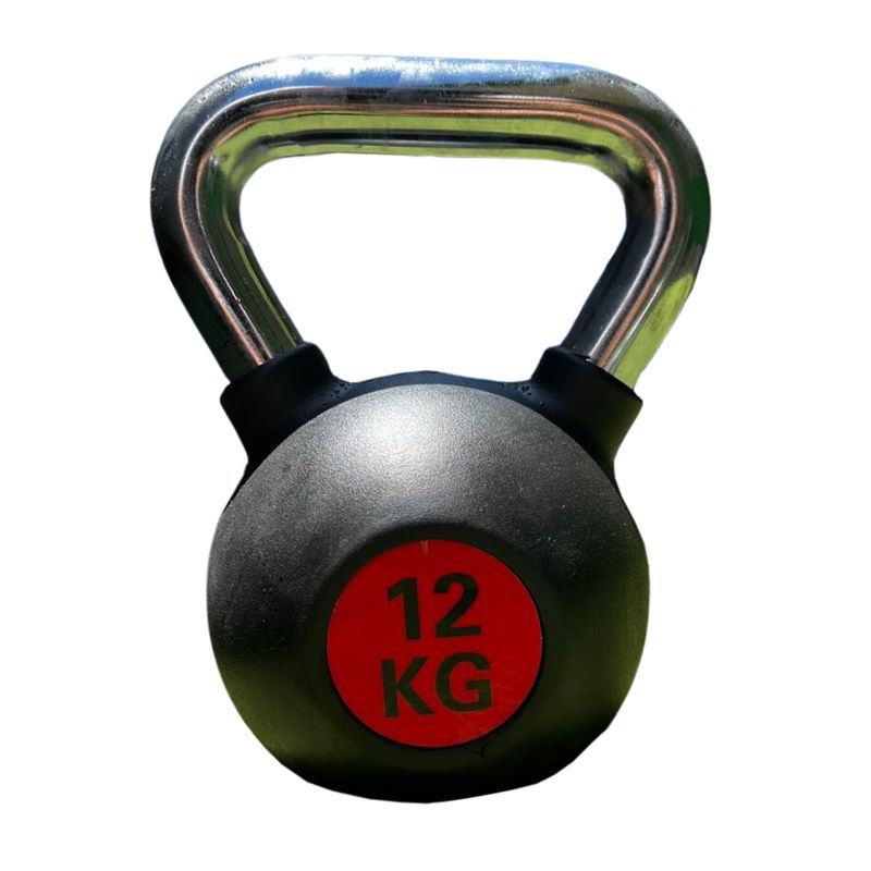 GENERICO - Pesas Rusas Kettlebell de Acero Recubiertas de Caucho 12 Kg