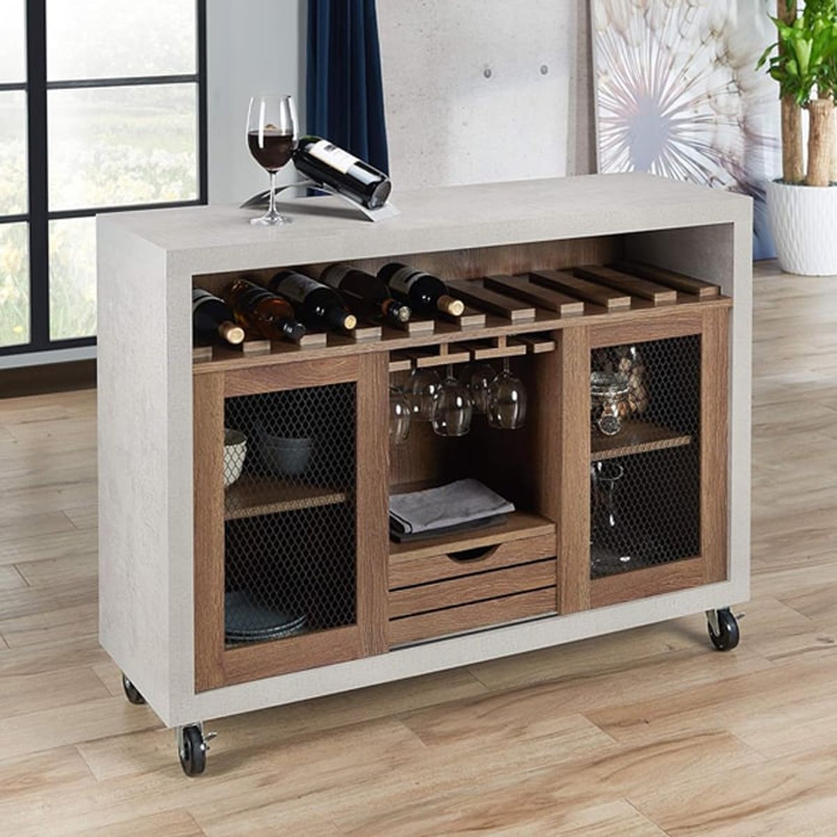 MSA MUEBLES SANTA ANA - Buffet Bar Brown (120 x 40 x 80)