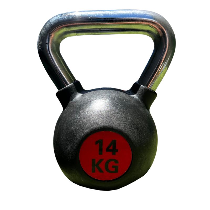 GENERICO - Pesas Rusas Kettlebell de Acero Recubiertas de Caucho 14 Kg