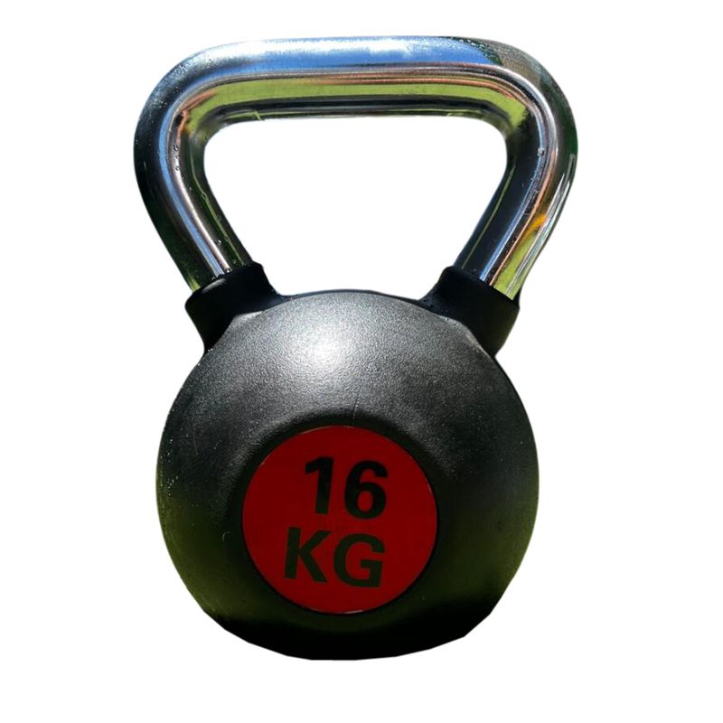 GENERICO - Pesas Rusas Kettlebell de Acero Recubiertas de Caucho 16 Kg
