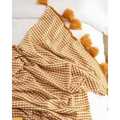 GENERICO - MANTA O PIECERA CON POMPONES