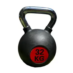 GENERICO - Pesas Rusas Kettlebell de Acero Recubiertas de Caucho 32 Kg