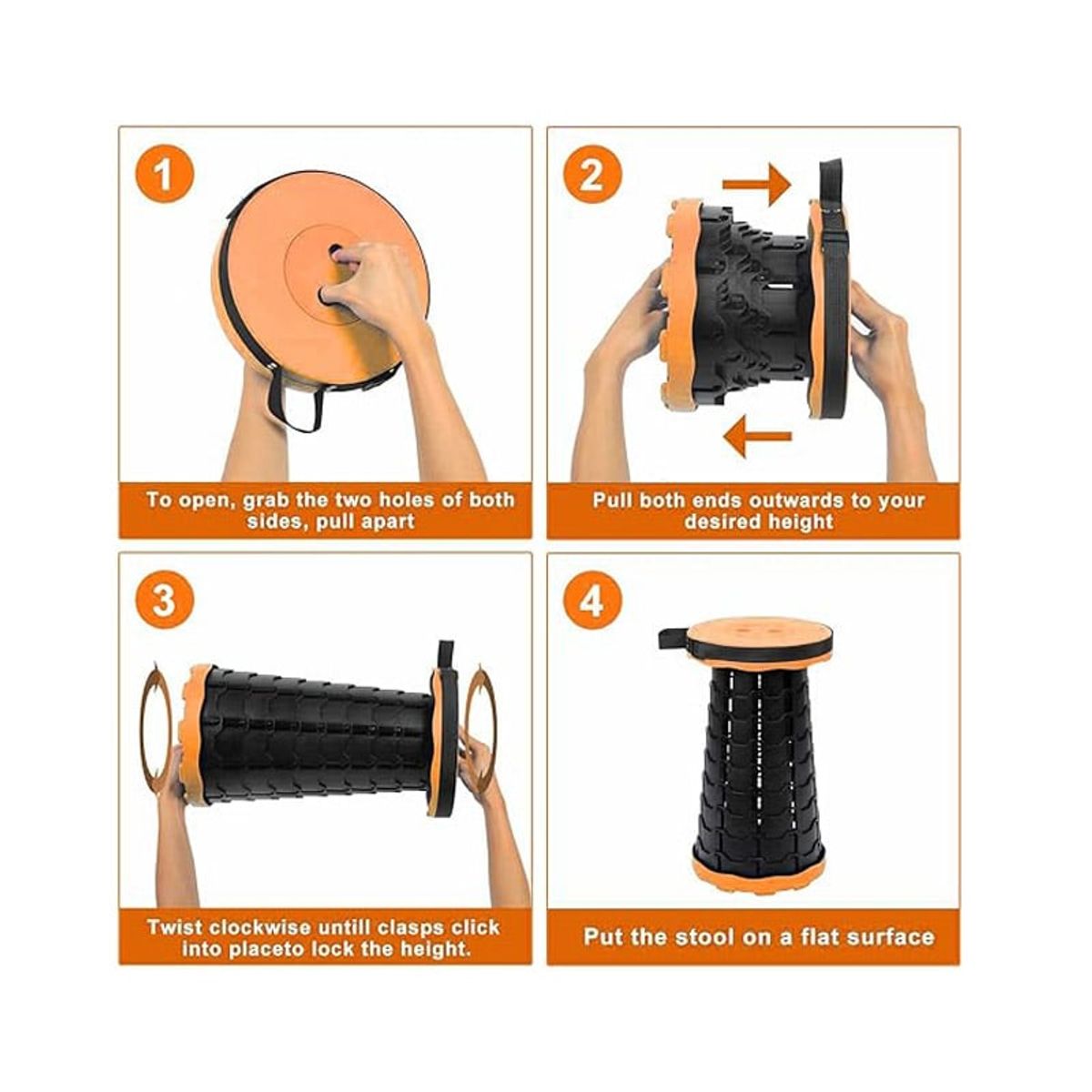 GENERICO - Asiento plegable portátil piso plegable naranja