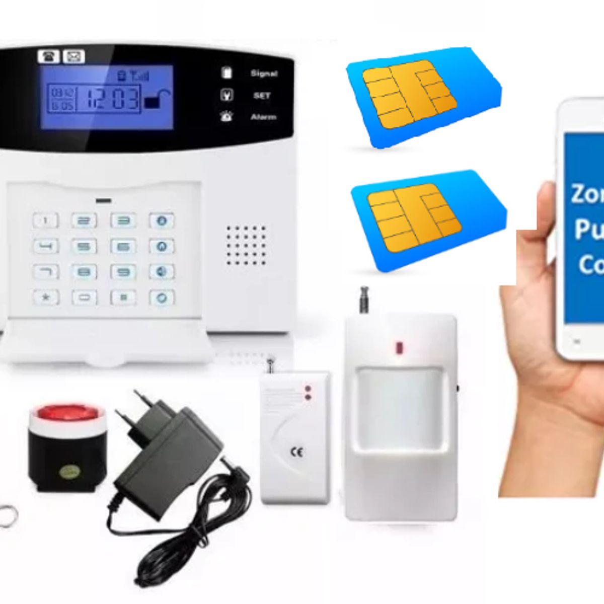 GENERICO - Sistema Alarma 4G wifi con Chips  Aviso Celular Homologados Model C