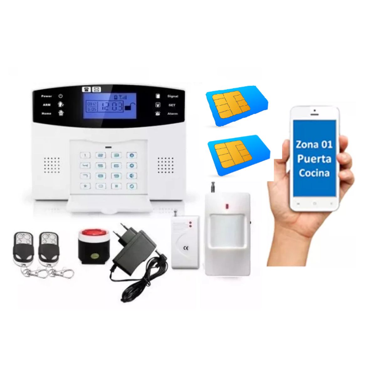 GENERICO - Sistema Alarma 4G wifi con Chips  Aviso Celular Homologados Model C