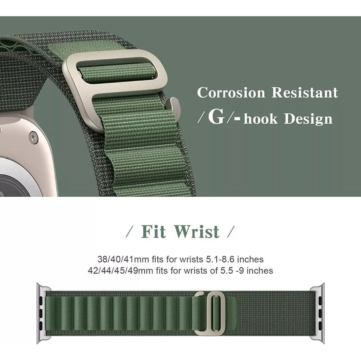 GENERICO - Correa Para Apple Watch Alpine Loop Nylon 42 / 44 / 45 / 49 mm