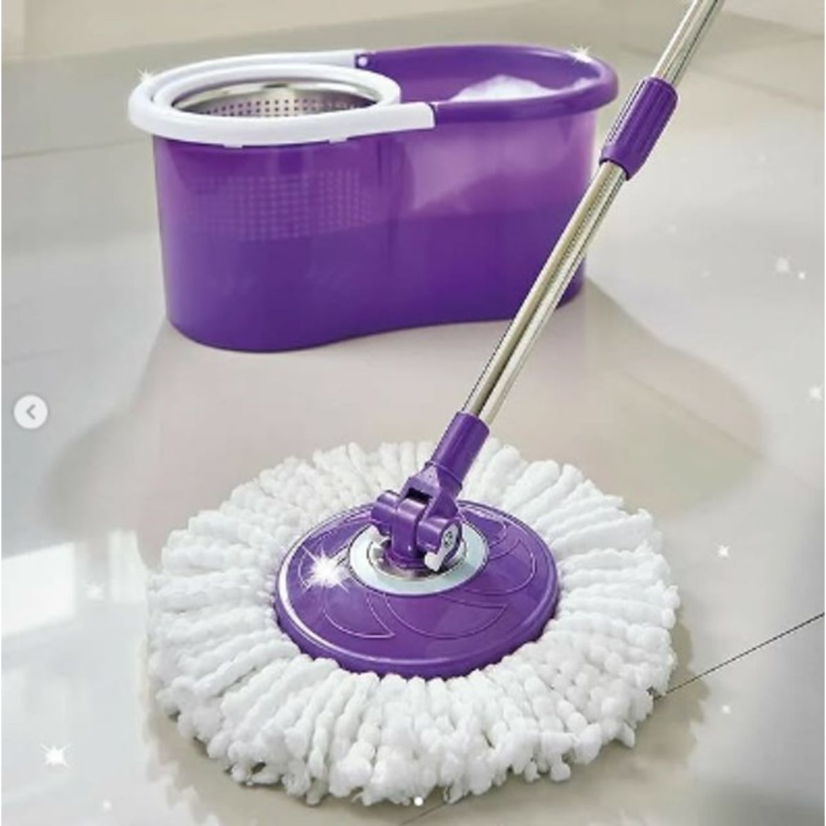 GENERICO - TRAPEADOR GIRATORIO MOPA 360° PLASTICO Y METÁLICO  MORADO