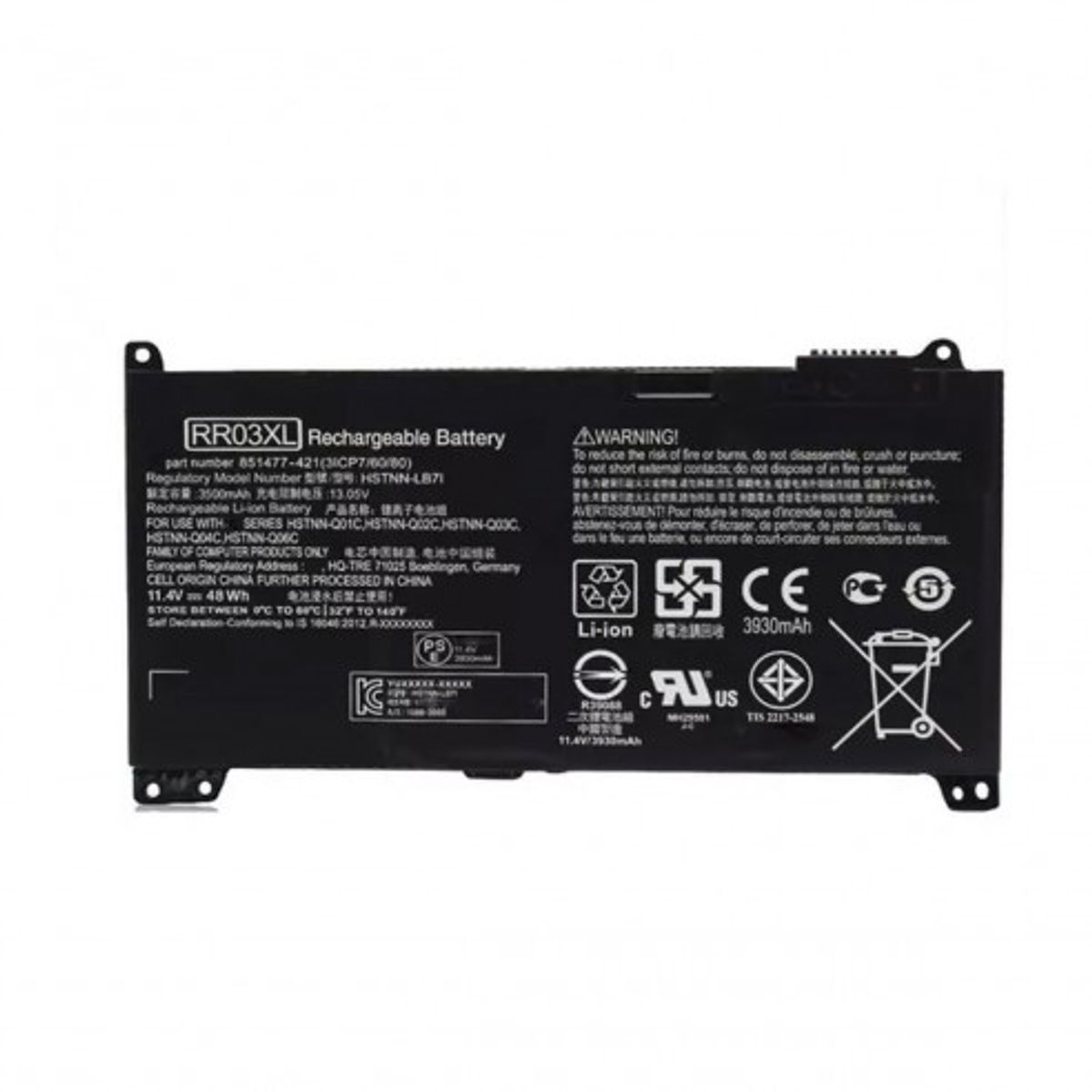 HP - BATERIA HP Probook 450 G4 3 CELDAS NEGRO RR03XL ORIGINAL