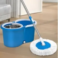 GENERICO - TRAPEADOR GIRATORIO MOPA 360° PLASTICO Y METÁLICO AZUL
