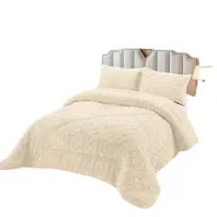 GENERICO - PLUMON CHIPORRO PARA INVIERNO TRENZADO KING - SUPER KING BLANCO