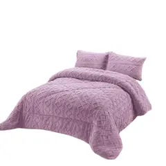 GENERICO - PLUMON CHIPORRO PARA INVIERNO TRENZADO KING - SUPER KING MORADO