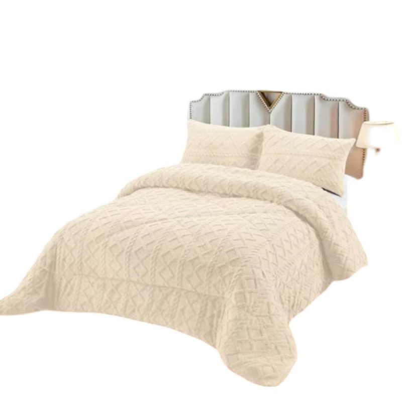 GENERICO - PLUMON CHIPORRO PARA INVIERNO TRENZADO KING - SUPER KING BLANCO