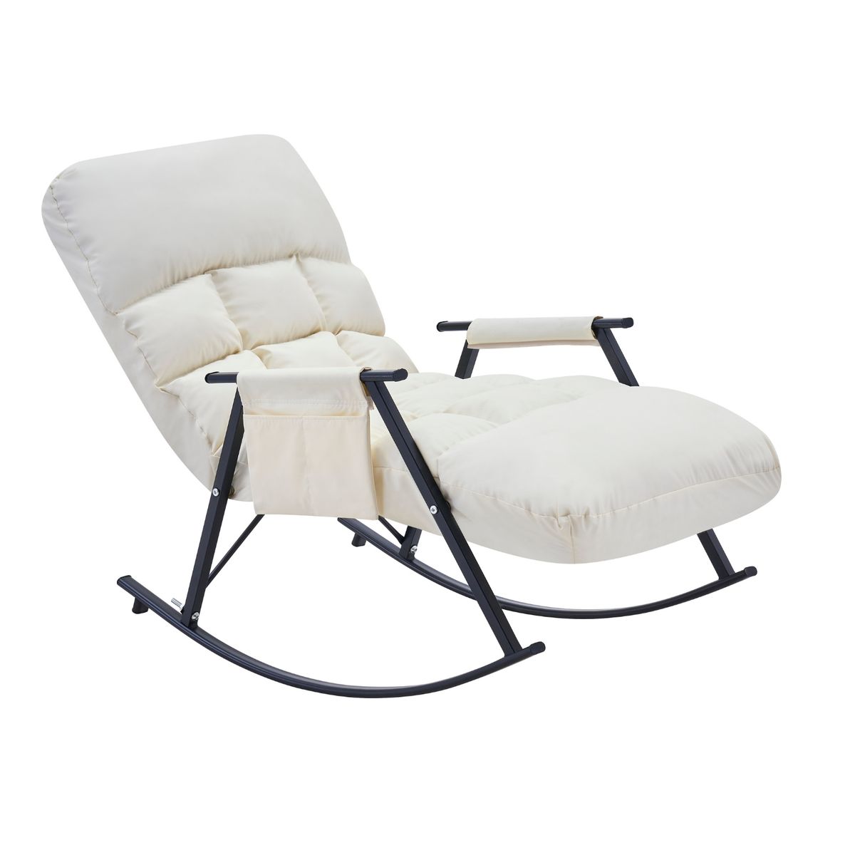 CRUSEC - Sillón Mecedora Comodidad Interior Exterior Reclinable Hogar - Blanco