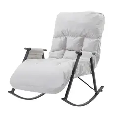 CRUSEC - Sillón Mecedora Comodidad Interior Exterior Reclinable Hogar - Blanco